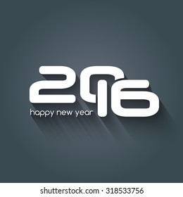 Happy new year 2016 background, typography with long shadow