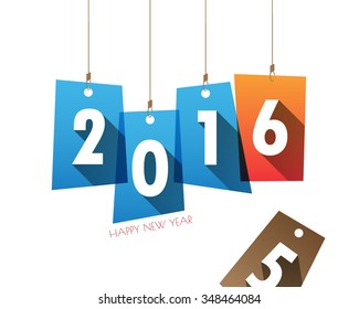 Happy new year 2016 background card .Vector/illustration.