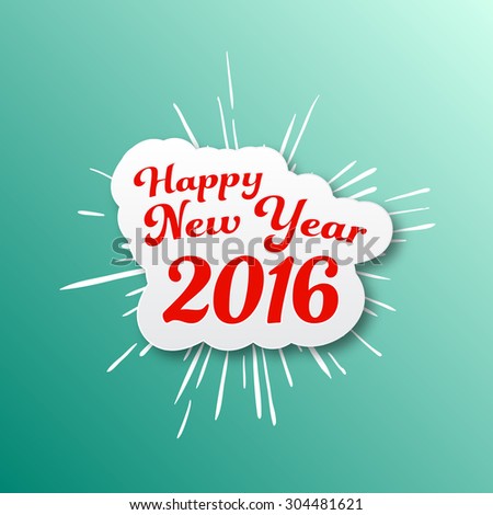 Happy New Year 2016 background. Vector illustration.