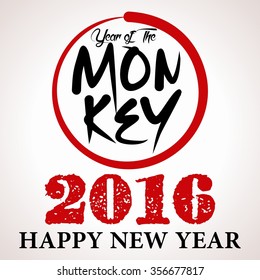 Happy New Year 2016 banner, poster, celebration. Chinese New Year, Year of monkey