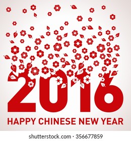 Happy New Year 2016 banner, poster, celebration. Chinese New Year, Year of monkey