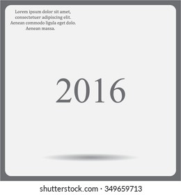 Happy new year 2016 - black vector icon 