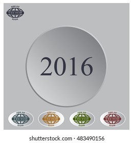 Happy new year 2016 - black vector icon 