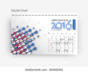 Happy new year 2016 calendar design.