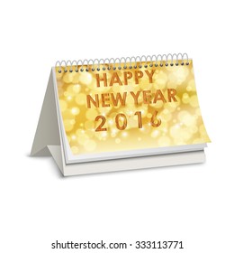 Happy new year 2016 of calendar on bubbles blurred. vector