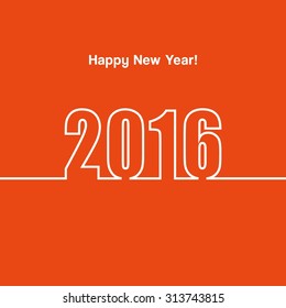 Happy new year 2016. Card. Wallpaper. Graphic. Vector illustration. 