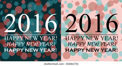 Happy new year 2016 card.