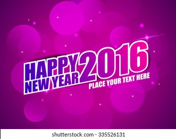 Happy New Year 2016 card design with nice typography and modern color.