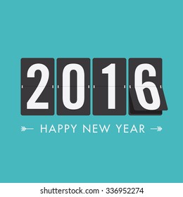 Happy new year 2016 card, editable vector design