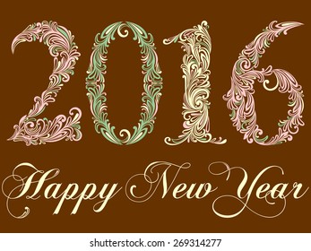 Happy New Year 2016 celebration background.  Vector Version. 