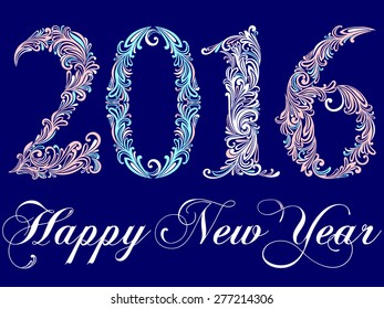 Happy New Year 2016 celebration background. Vector Version. 