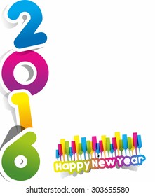 Happy new year 2016 celebration greeting card design