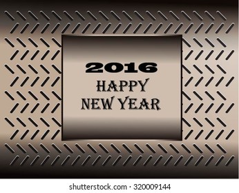 happy new year 2016 celebration metal background