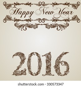 Happy New Year 2016 celebration background. Vector Version.