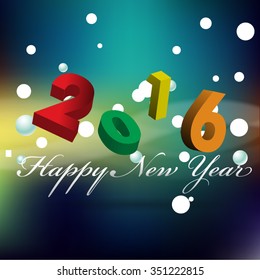 Happy New year 2016 celebration background.