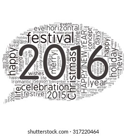 "Happy New Year 2016". Cloud of words