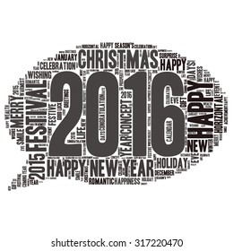 "Happy New Year 2016". Cloud of words