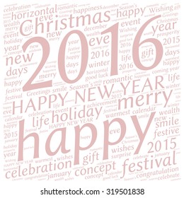 "Happy New Year 2016". Cloud of words