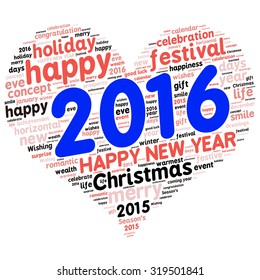 "Happy New Year 2016". Cloud of words