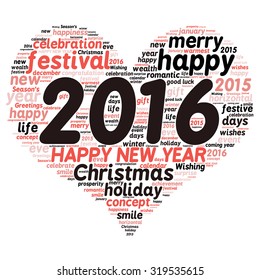 "Happy New Year 2016". Cloud of words