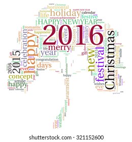 "Happy New Year 2016". Cloud of words