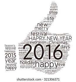 "Happy New Year 2016". Cloud of words