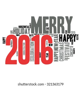 "Happy New Year 2016". Cloud of words