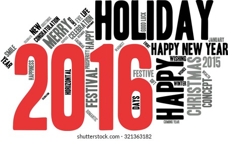"Happy New Year 2016". Cloud of words