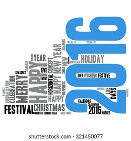 "Happy New Year 2016". Cloud of words