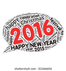 "Happy New Year 2016". Cloud of words