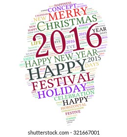 "Happy New Year 2016". Cloud of words