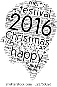 "Happy New Year 2016". Cloud of words