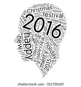 "Happy New Year 2016". Cloud of words