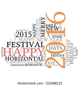 "Happy New Year 2016". Cloud of words