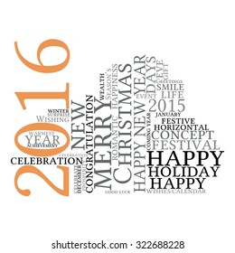 "Happy New Year 2016". Cloud of words