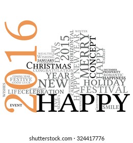 "Happy New Year 2016". Cloud of words