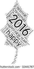 "Happy New Year 2016". Cloud of words