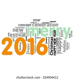 "Happy New Year 2016". Cloud of words