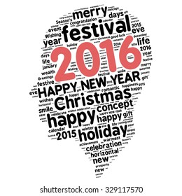 "Happy New Year 2016". Cloud of words