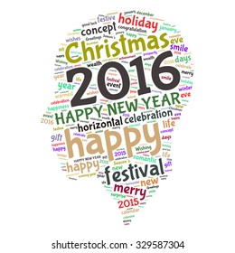 "Happy New Year 2016". Cloud of words