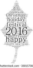 "Happy New Year 2016". Cloud of words
