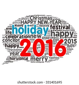 "Happy New Year 2016". Cloud of words