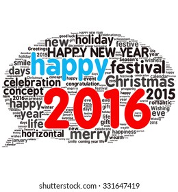 "Happy New Year 2016". Cloud of words