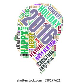 "Happy New Year 2016". Cloud of words