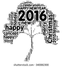 "Happy New Year 2016". Cloud of words