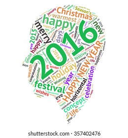"Happy New Year 2016". Cloud of words