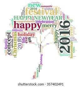 "Happy New Year 2016". Cloud of words