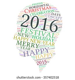 "Happy New Year 2016". Cloud of words