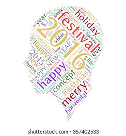 "Happy New Year 2016". Cloud of words