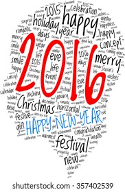 "Happy New Year 2016". Cloud of words